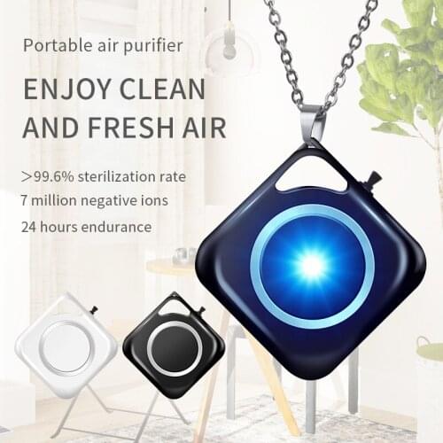 Air Purifier USB Portable Personal Wearable Necklace Negative Ionizer Anion Air Cleaner Air Freshener Low Noise