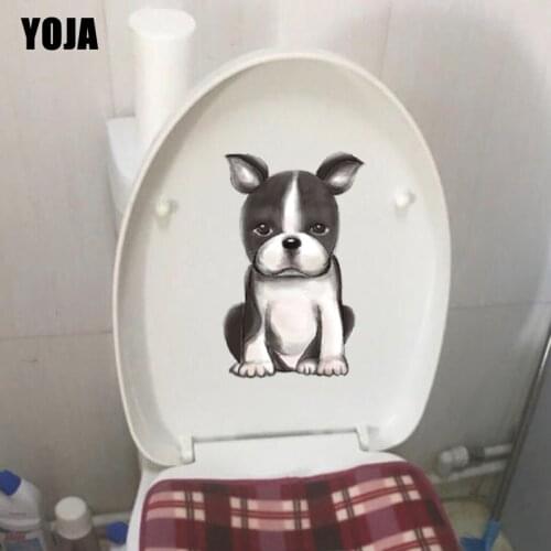 YOJA 13.9*21.2CM Lovely Dog Wall Decal Living Room Home Decor Modern Toilet Sticker T3-0663