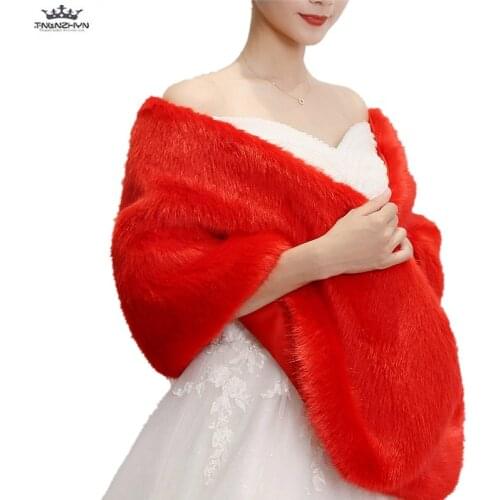 2019 autumn winter fox fur Outerwear shawl female mink fur bride wedding dress shawl cheongsam cloak cloak women faux fur coat