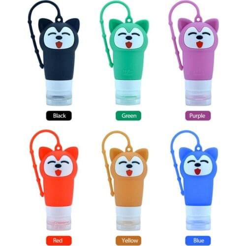 1pc Portable Silicone Travel Empty Bottle Cartoon Animal Case Organizer Shampoo Gel Lotion Storage Refillable Bottle