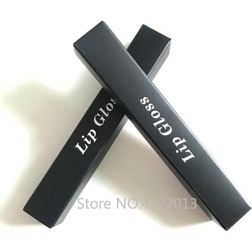 100pcs/lot 2*2*12cm 2*2*13cm Cosmetic Black Paper Packing Box for Lip Gloss Tube, Empty Paper Packing Box of Lipgloss Container