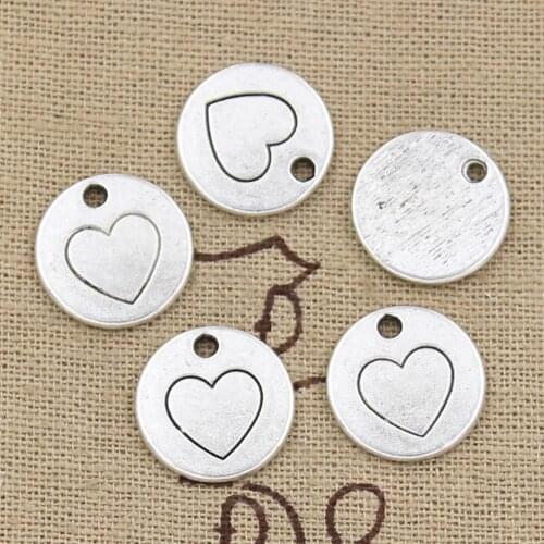 12pcs Charms Heart 15x15mm Antique Making Pendant fit,Vintage Tibetan Silver color,DIY Handmade Jewelry