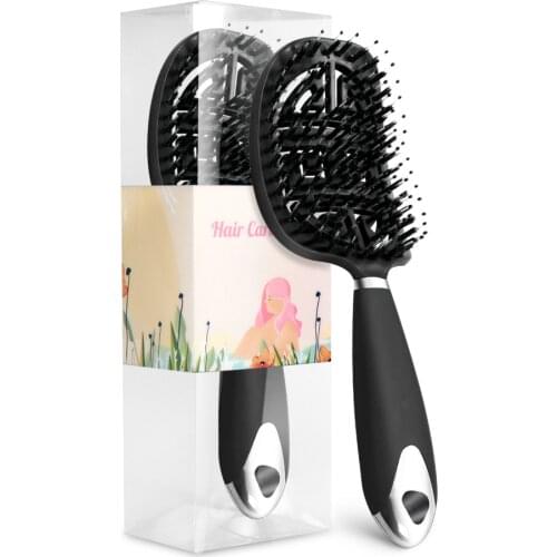 2pcs Afro Hair Scalp Massage Comb Womens Hair Brush Bristle Wet Curly Detangle Hairbrush for Salon Hairdressing Styling Tools