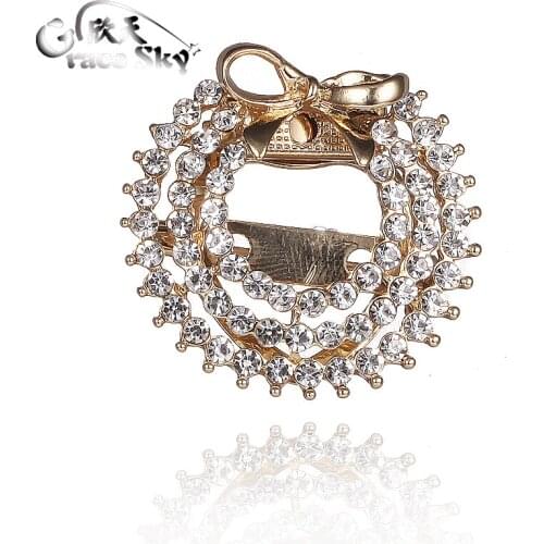 2018 Fashion Jewelry Black Rhinestone Crystal Broche Channel Brooch Broche Hijab Pins Metal Vintage Large Brooches For Women