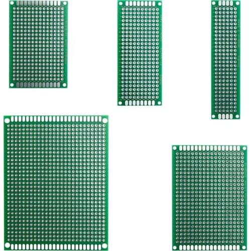 5pcs/lot 4x6 3x7 5x7 2x8 7x9cm Double Side Prototype Diy Universal Printed Circuit PCB Board Protoboard For Arduino