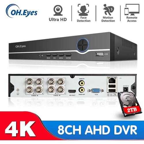 8CH 8MP 6in1 HD TVI CVI XVI AHD IP Security DVR Recorder H.265 Digital Video Recorder With Smart Face Motion Detection Playback