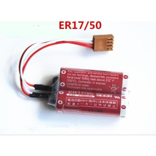 1PCS Brand new genuine authentic MD500N 50750-1018 3.6V robot battery For Maxell ER17/50 battery with brown connector