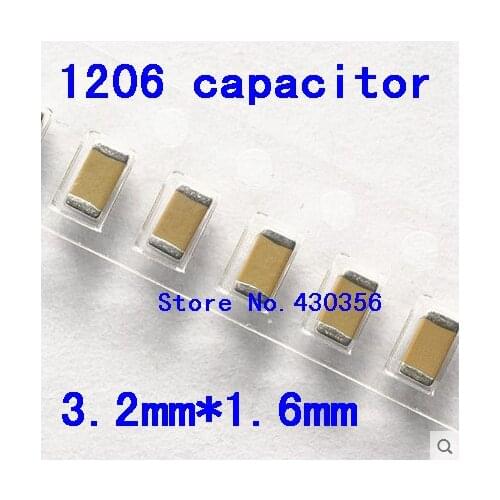 Free shipping 1206 SMD capacitor 10UF 25V 106M 100pcs