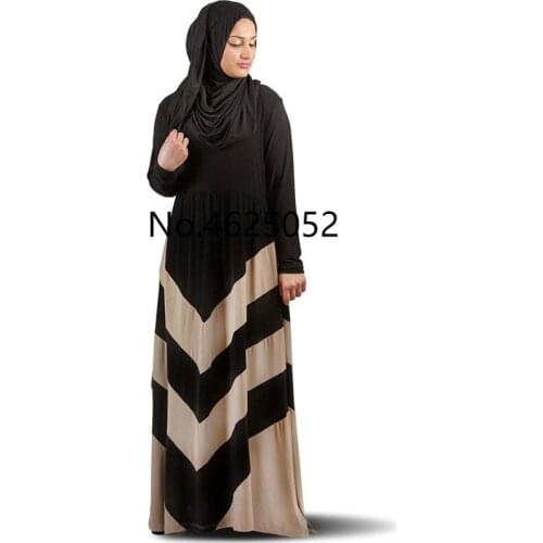 Middle East turkish women clothing abaya muslim dress Islamic lady Long Dress Fashion Z Shape Jointed Dubai kaftan Abayas Black