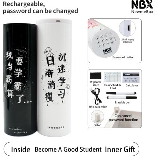 NBX boys black blue Pencil cases for office Stationery school supplies 2021 lock password trousse scolaire school Case Anime