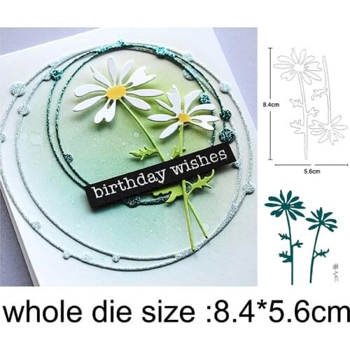 Christmas Flowers Dies Background Metal Cutting Die Photo Album Paper Card Template Stencils for Diy Scrapbooking Embossing Mold