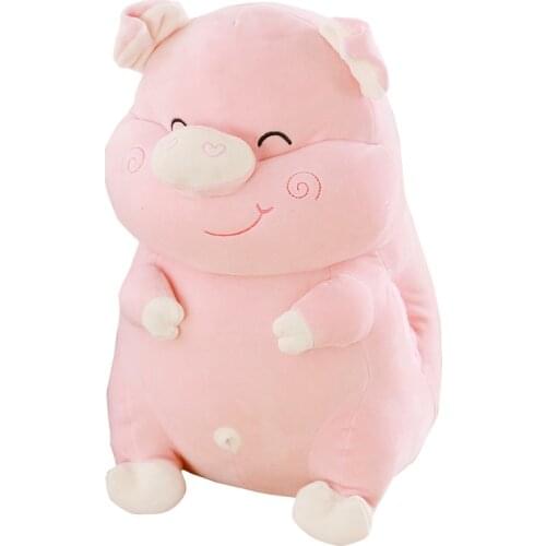 Dorimytrader Cuddly Cute Soft Fat Pink Pig Plush Doll Big Stuffed Cartoon Piggy Toy Pillow for Girl Gift Decoration 24inch 60cm