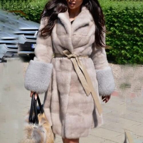 FUREALUX 2021 Real Fur Coat Winter Jacket Women Medium High Quality Streetwear Warm Vintage Wholesale Retail Female Clothes