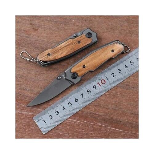 Hot Selling Pocket Tactical Brown Folding Knives Wood Handle 3CR13 Blade Hunting Camping Hardness Survival Camping EDC Toos