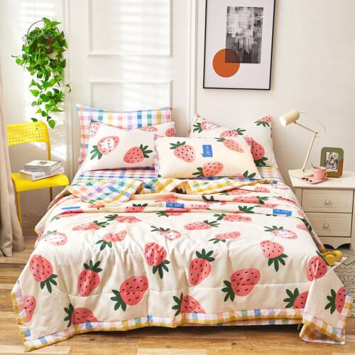 Papa&Mima Cotton ( Quilt + Pillowcase ) thin Throws Blanket Single Queen King Size (no Sheet)