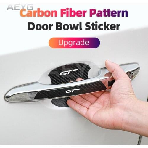 Carbon Fiber Car Door Handle Anti-Scratches Sticker Vinyl Protective Decals Films For Peugeot GT 3008 5008 4008 2008 308 508 408