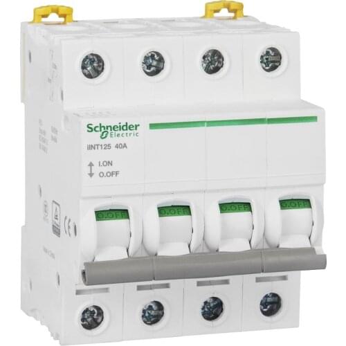 Original export IINT125 isolation switch, 4P 40A 400VAC 50/60Hz 4.2kA switch-disconnector alone DIN rail mounting A9S68440