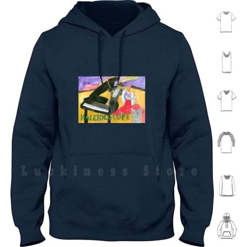 Kaleidoscope Music Album Cover Hoodie Long Sleeve Flamenco Cat Baby Grand Northern Lights Cara E Moore Band