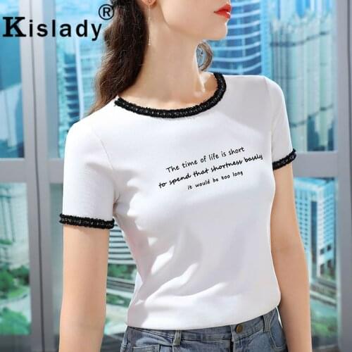 Kislady Spring Women O-Neck Patchwork Gothic Shirts OL Harajuku Character Appliques T-Shirt Korean Sexy Tops Temperament Clothes