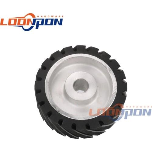 Contact Wheel 150X50mm Serrated Belt Grinder Contact Wheel Rubber Wheel for Abrasive Sanding Belt 1Pc