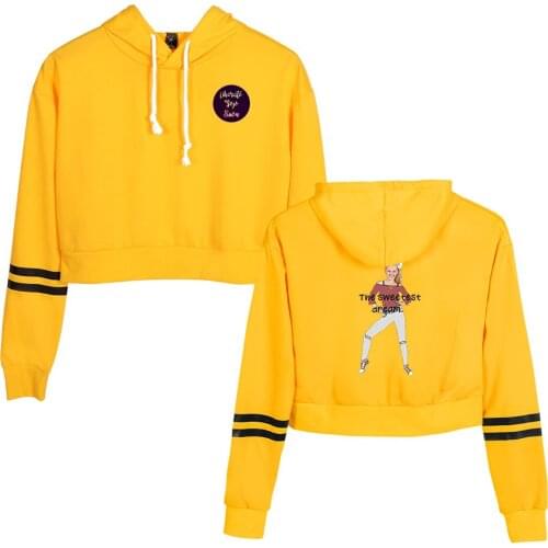 Kpop JOJO SIWA Crop Top Hoodies Cotton Women Hooded Hot Fashion Harajuku Girls Hoodie Casual JOJO SIWA OrangeAutumn Pullovers