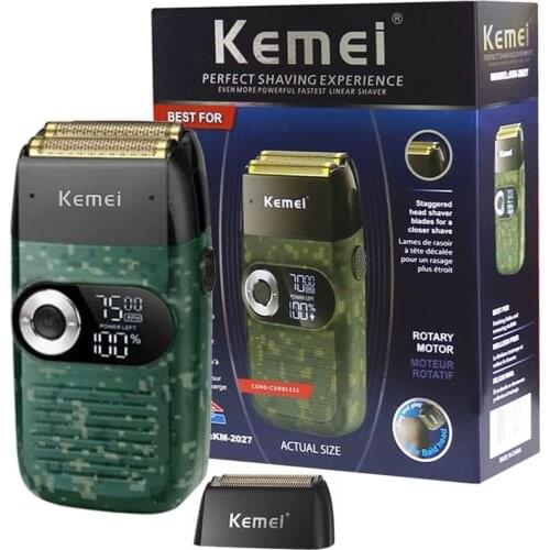 7500RPM Powerful beard hair cleaning shaver for men electric shaver LCD digital display electric razor bald head shaving machine