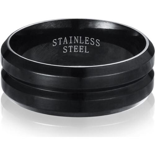Chavin Matte Black İpc Plated Men 'S Steel Ring Quality Fashionable and Fancy Gift Style Quality Material