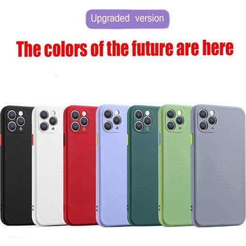 Square Liquid Silicone Phone Case For iPhone 12 11 Pro Max XS SE 2020 X XR 6S 6 7 8 Plus Original Luxury Solid Color Soft Cover