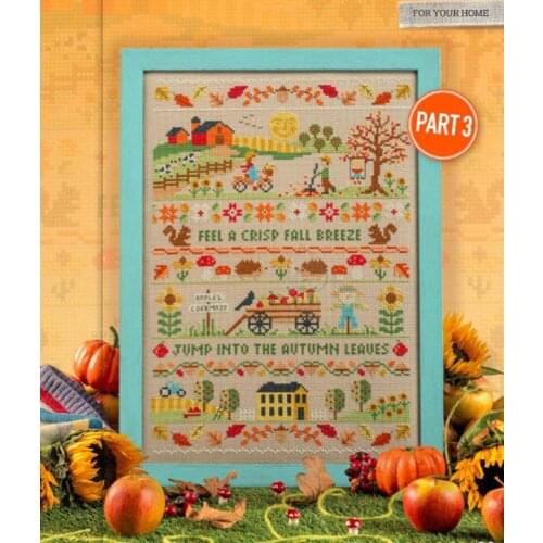 Four Seasons Series Scenery-Autumn Counted Cross Stitch 11CT 14CT 18CT DIY Chinese Cross Stitch Kits Embroidery Needlework Sets