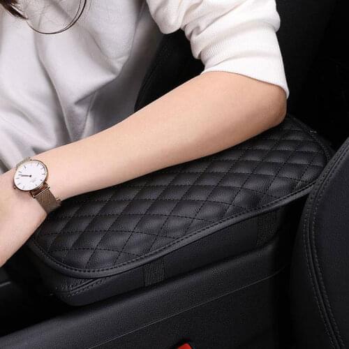 Leather Car Armrest Pad Covers Universal Center Console Auto Seat Armrests Box Pads Black Armrest Storage Protection Cushion