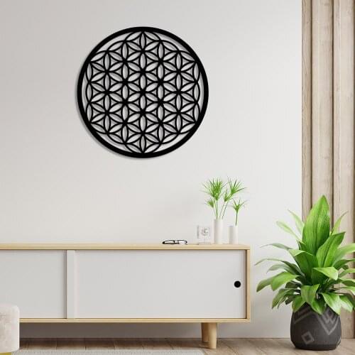 Flower of Life Sacred Geometry Wall Room Home Accessory Wooden Table 50x50cm