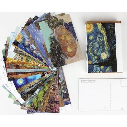 30 Sheets/Set Van Gogh oil painting Postcard/Greeting Card/Message Card/Birthday Letter Envelope Gift Card Two sizes