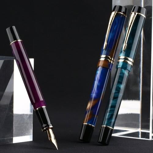 Moonman M600S Celluloid Fountain Pen Moonman Iridium F Nib 0.5mm Ink Pen Resin Office Writing Pen for Office Supplies Gift Set