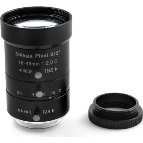 Industrial zoom lens 16-48mm 2/3 inch HD 3 million C-mount Precision instrument inspection machine vision