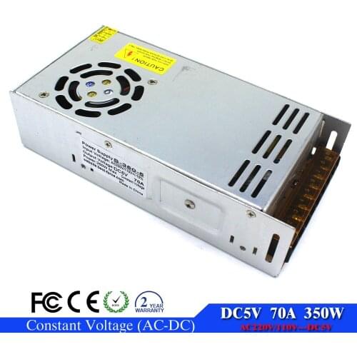 Adjustable Single Ouput 5V 70A 350W Switching power supply Driver Transformers for LED display light CNC Machine DIY LED CCTV