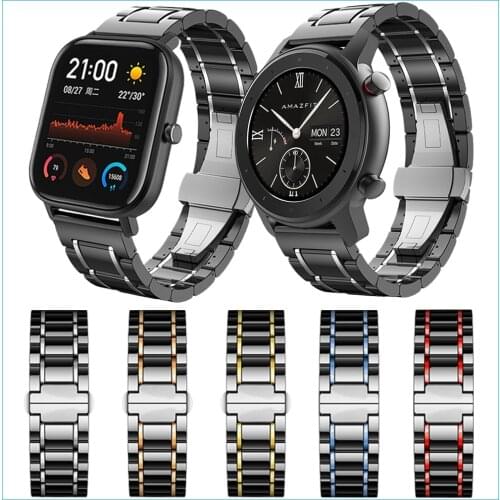 Luxury Ceramic Band For Huami Amazfit Stratos 3 Watch Strap Watchband For Amazfit GTR 47MM 42MM / GTS / Bip S Bracelet 22mm 20mm