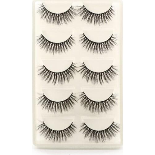 OWOSC 5 Pairs Mink Lashes 5D Natural Eyelashes 100% Cruelty Free Handmade Eyelashes Popular False Lashes Makeup Custom Your Logo