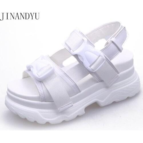 Platform Wedge Sandals for Women White High Heels Casual Womens Shoes Black Heels Woman Shoes Big Size 42 43 Platforms Sandal