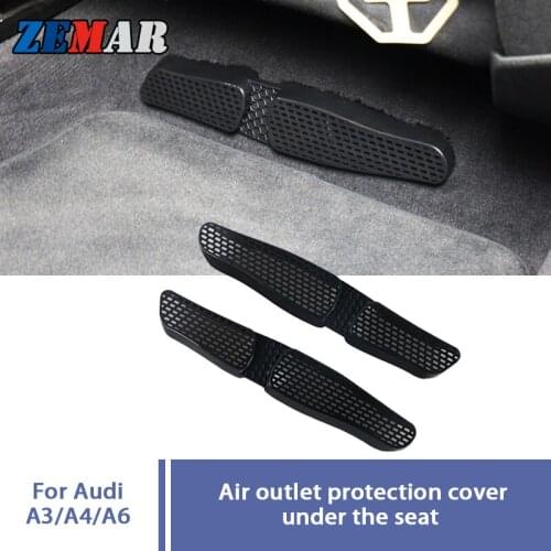 Car Styling Under Seat Air Conditioner Outlet Cover AC Heater Protective Sticker For Audi A4 B8 S4 RS4 A3 8V Auto Accessories
