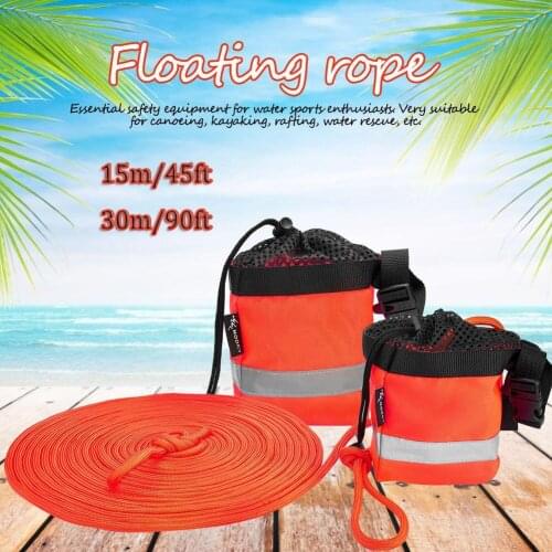 15/30M Throw Rope Bag Boating Kayaking Safety Water Rescue Floating Rope Reflective Throw Line Rope Lightweight Water Sports
