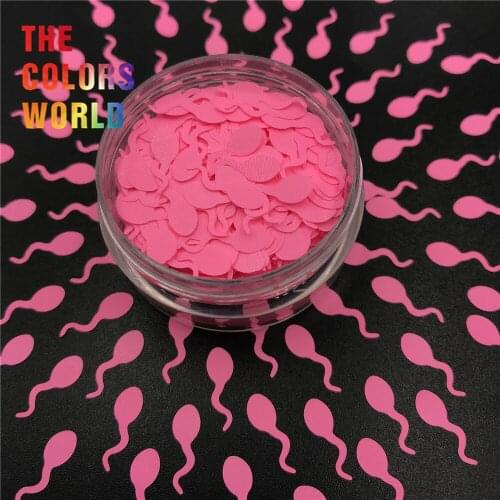 TCT-349 Sperm Tadpole 12MM Neon Matte Nails Glitter Nail Art Decoration Body Art Tumblers Crafts Festival Accessories Supplier