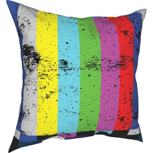 TV Test Lines Pillowcase Printing Polyester Cushion Cover Decor Big Bang Theory Throw Pillow Case Cover Chair Square 18