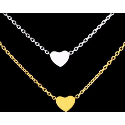 Wholesale 10piece Tiny Gold Heart Necklace Pendant Stainless Steel Women Men Wedding Jewelry Dainty Love Forever Heart Choker