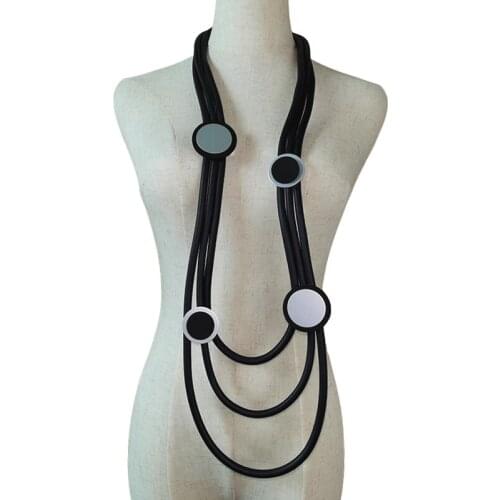 YD&YDBZ Luxurious Long Pendants And Necklaces Jewelry For Women Punk Style Silicone Rubber Long Necklace Celebrity Accessories