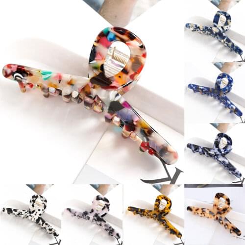 New Leopard Geometric Large Barrettes Hair Clips Hair Claw Fashion Women Big Size Makeup Hair Styling Headwear Hair Accessories