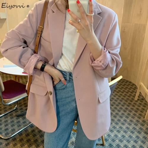 2021 Autumn New Female Blazer Korean Loose Pink Casual Top Elegant Casual Coat Qulited Jacket Office Outerwear Street Blazers