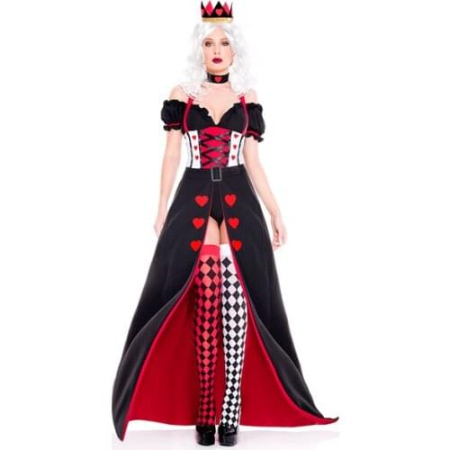 Ladies Royal Red Queen of Hearts Costume Alice Book Week Storybook Fancy Dress M XL MS4347