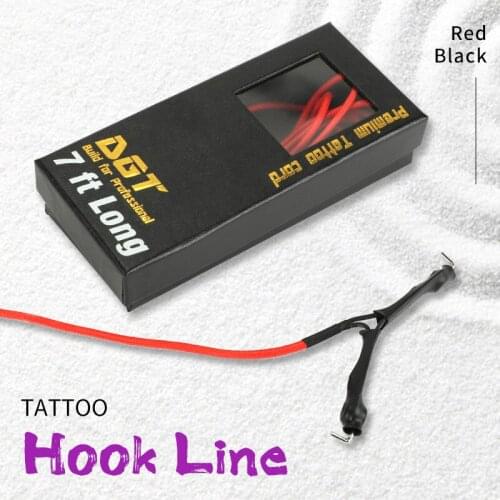 1PC 7 ft High Quality Red Tattoo Clip Hook Line Cord for Power Supply Tattoo Machine Fuente de alimentacin tattoo