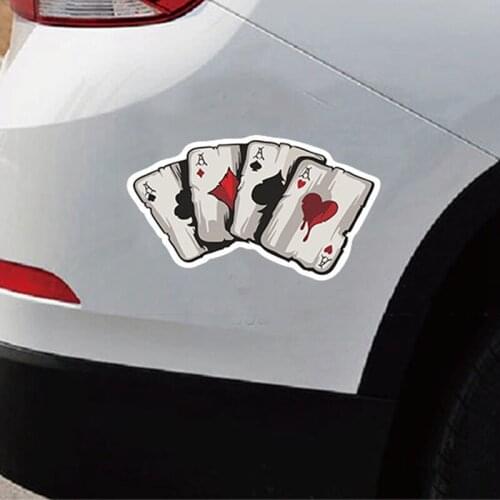 1Pcs Graphics Playing Cards A Vinyl Car Truck Window Laptop Helmet Decal Car Stickers 12*8CM