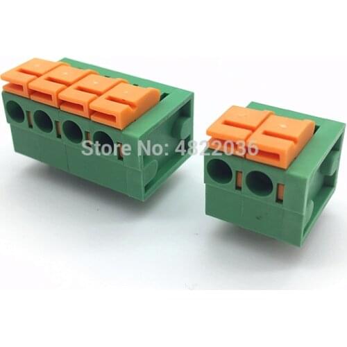 100pcs KF142R 5.08mm Right Angle PCB Spring Terminal Block KF142V-5.08 2P 3P 4P 5P 6P 7p 8p 9p 10p Terminals Connector